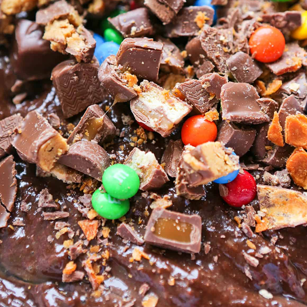 Candy Bar Overload Chocolate Brownies