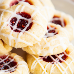 Raspberry Jam Filled Shortbread Cookies