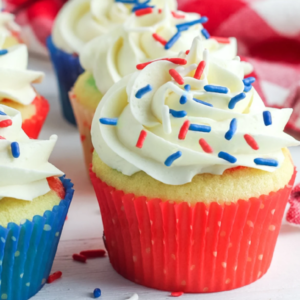 July 4th Confetti Cupcakes